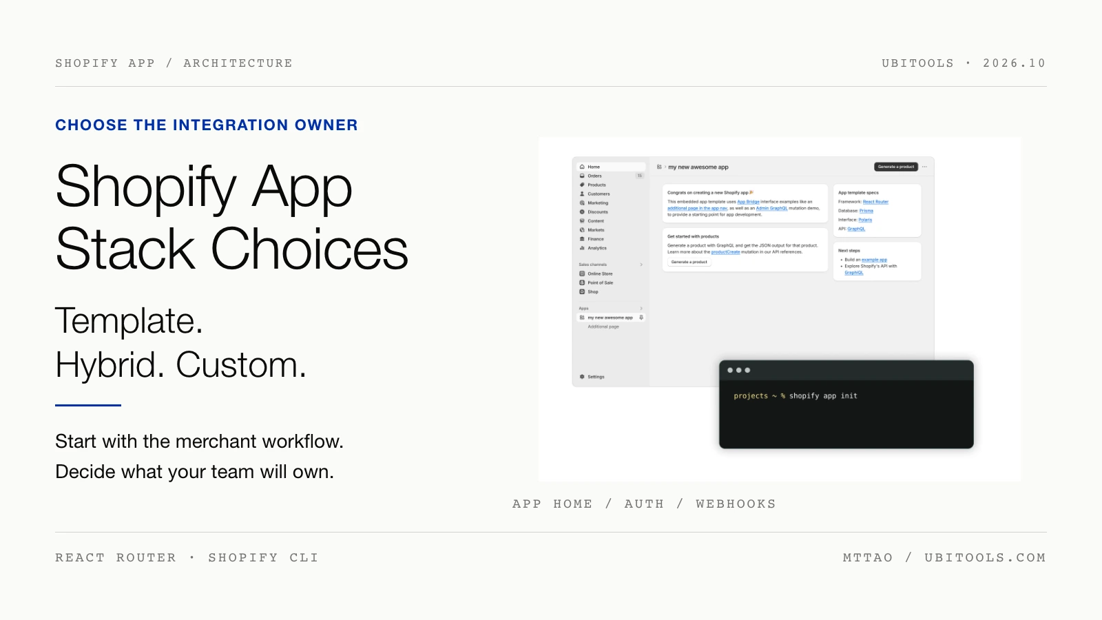 Choosing a Shopify App Stack: Official Template, Hybrid, or Custom